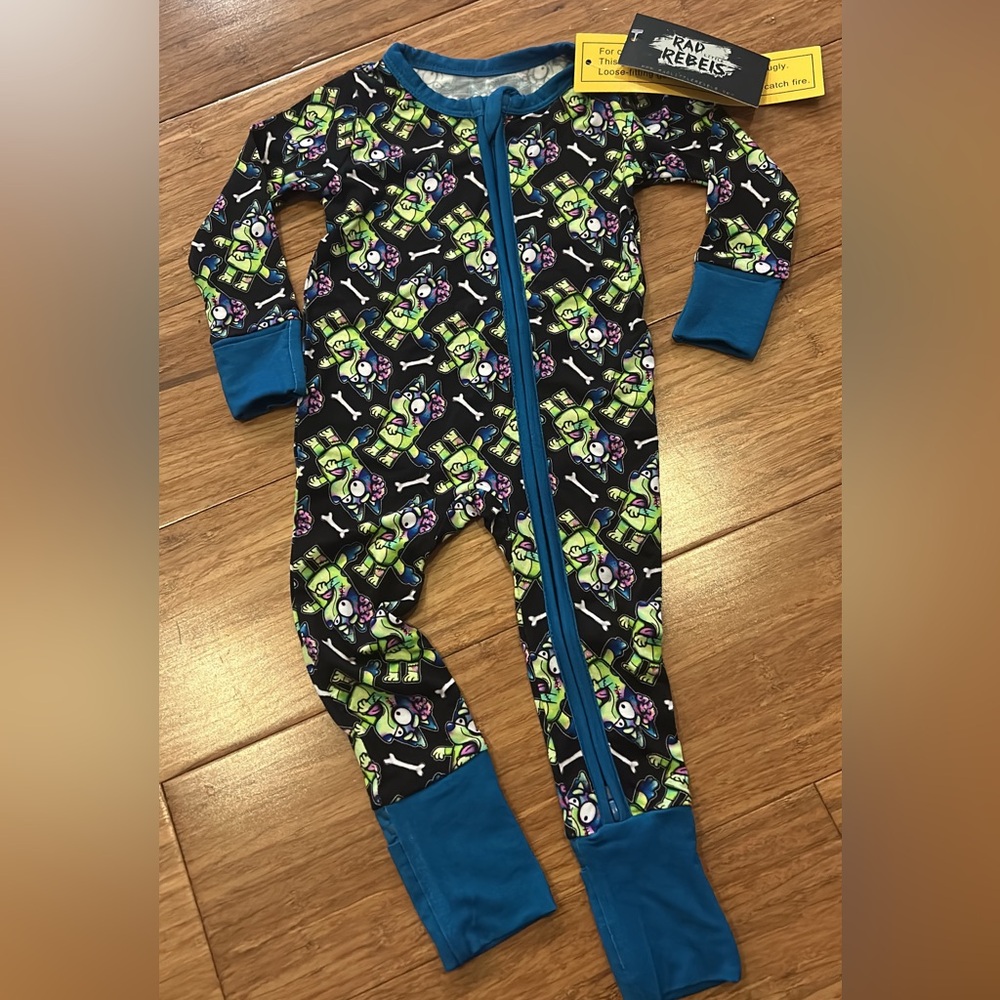 NWT Bamboo Zombie Bluey Pajama Footies One Piece